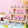 Poen 24 Pcs Cow Ducks Mini Cow Rubber Duck Bulk Cowboy Rubber Duck Fun Cow Print Duck Baby Bath Toy Cow Theme Baby Shower Birthday Bathtub Party Favors Swimming Pool Party Decorations (Black,Pink)