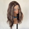 VASTCURY Auburn Brown 13x4 Front Lace Wig Mixed Ash Blonde Body Wave 4/27 Colored Synthetic Fiber Piano Wigs 18Inch for Women