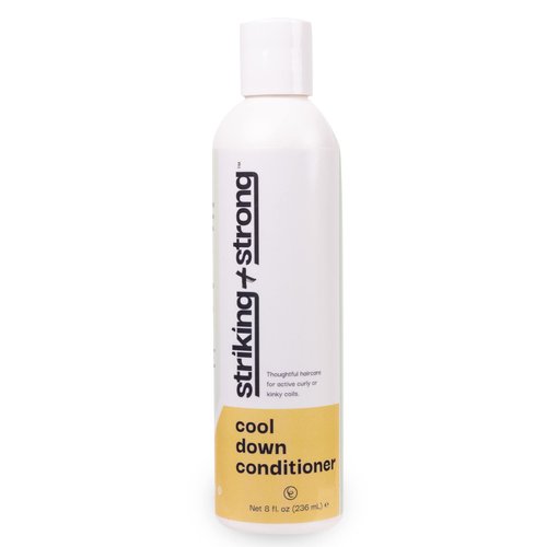 Striking + Strong Cool Down Conditioner for Curly Hair | Sulfate, Paraben, Silicone Free | Hydrating & Nourishing with Aloe, Quinoa & Sunflower Oil | 8oz