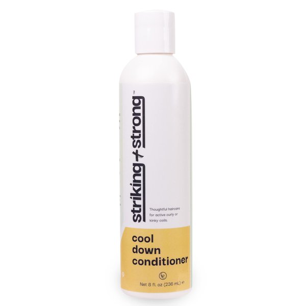 Striking + Strong Cool Down Conditioner for Curly Hair | Sulfate, Paraben, Silicone Free | Hydrating & Nourishing with Aloe, Quinoa & Sunflower Oil | 8oz