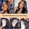 ROYAL IMPRESSION Body Wave Lace Front Wigs Human Hair Pre Plucked 13x4 HD Lace Frontal Wigs Human Hair 180% Density Transparent Body Wave Glueless Wigs Human Hair Wigs for Black Women (22 Inch)