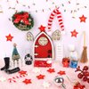 CCINEE Christmas Elf Girl Fairy Doors Decoration Enchanted Xmas Wooden Tiny Miniature Fairy Door Kit for Xmas DIY Craft Dollhouse Accessories Decor