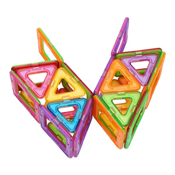 OFHW Magnetic Blocks Tough Building Tiles STEM Toys for 3+ Year Old Boys and Girls Learning by Playing Games for Toddlers Kids Toys Compatible with Major Brands Building Blocks (50PCS)