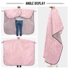 Blueangle Pink Glitter Texture Barber Cape Waterproof Salon Hairdresser Cape with Adjustable Snap Closure, Perfect for for Men Salon and Home Use