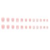 BABALAL Square Press on Nails Medium Fake Nails Pink White French Glue on Nails Squoval Acrylic Nails 3d Flower Rhinestones Stick on Nails for Women and Girls