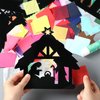 Resurhang 24 Sets Nativity Crafts Christmas Nativity Silhouette Craft Kits Happy Birthday Jesus Crafts Nativity Scene Ornaments Religious Sunday School Crafts for Xmas Home Activities, 6 Styles
