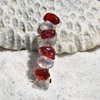Red and White Stone 60 MM French Barrette Hair Clip for Christmas