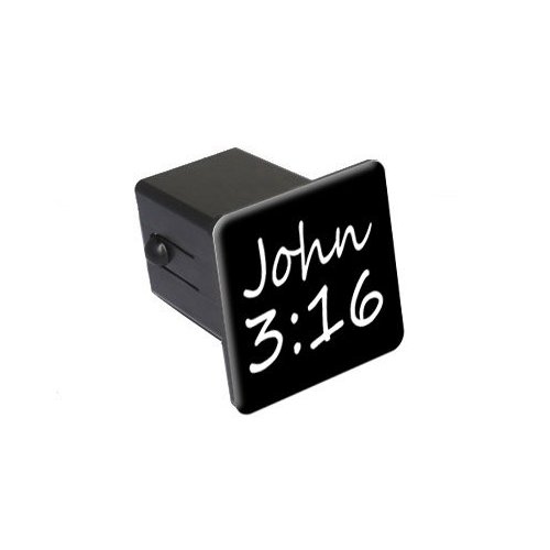 John 3-16 - Christian Bible Verse Tow Trailer Hitch Cover Plug Insert 2"