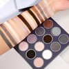 Natural Neutral Smokey Matte Shimmer Eyeshadow Makeup Palette, Afflano Pigment and Blending Earth Pallet Eye Shadow 12 Colors, From Beige Apricot to Soot and Brown Black Tone, for Enigmatic Eye Makeup