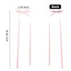 Hair Bows Clips For Women Girls, Hair Ribbon Bow Clip With Long Tail, Silky Satin Bowknot Hair Clips With Long Tassel 2PCS (Pink)