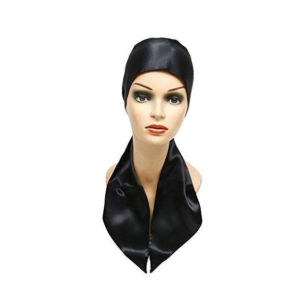 1 Pc Satin Head Wrap Fashion Headbands Satin Scarf for Wigs Laying Scarf for Lace Frontal Wigs Satin Headband for Yoga, Makeup, Facial, Sport (Black)