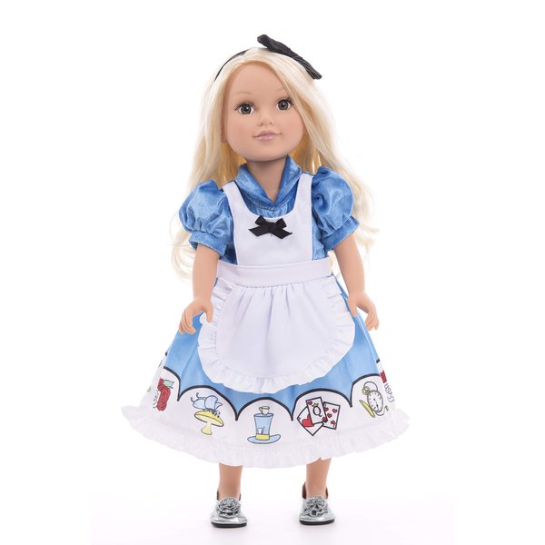 Little Adventures Alice with Headband Princess Doll Dress - Doll Not Included - Machine Washable Child Pretend Play and Party Doll Clothes with No Glitter