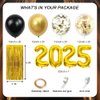 AIBIIN 89pcs 2025 Happy New Year Decorations Kit New Years Eve Party Supplies Black and Gold Party Decorations for Happy New Year Party Decoration
