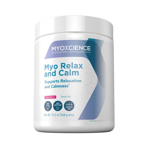 MYOXCIENCE Myo Relax & Calm | Myo-Inositol, L-Theanine, Taurine, Magnesium & GABA | Supports Sleep, Neurotransmitter & Hormone Support (Berry Flavor) (60 Servings)