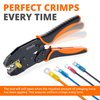 Wirefy Crimping Tool For Heat Shrink Connectors - Ratcheting Wire Crimpers - Crimping Pliers - Ratchet Terminal Crimper - Electrical Crimping Tool - 22-10 AWG