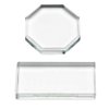 2Pcs Professional Eyelash Extension Adhesive Glue Pallet Crystal Glass Eye Lash Base Pad Tray Stand Holder for Fake Eyelashes Extension Makeup Cosmetic Nail Palette Tool, Octagon and Rectangle