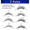 Magnetic Eyelashes Natural Look, 10 Magnets Magnetic Eyelashes with Eyeliner Reusable Magnetic Eyelashes Kit 7 Pairs Magnetic False Eyelashes Different Lengths DIY at Home