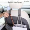 Ompellus Car Headrest Hook, 2 Pack Leather Car Seat Hooks for Purses and Bags, Car Organization Accessories (Black)