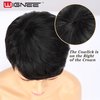 WIGNEE Short Human Hair Wigs Pixie Cut Wig with Bangs Short Layered Wigs Short Human Hair Wigs for black Women (1B)