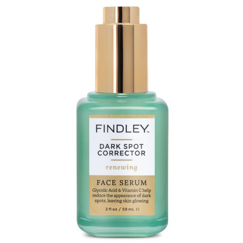 Findley Dark Spot Corrector Renewing Face Serum with Glycolic Acid & Vitamin C - Reduces Dark Spots & Signs of Aging | Hydrating (2 Fl Oz)