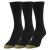 GOLDTOE Women's Castaway Crew Socks, 3-Pairs, Black, Medium