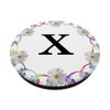 Cell Phone Pop Out Holder,Floral White Daisy Flower Letter X PopSockets Grip and Stand for Phones and Tablets