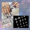 RODAKY 40PCS Planet Nail Charms 3D Star Nail Jewelry Silver Cross Nail Art Charms Dangle Star Charms for Nail Crystal Rhinestones Shiny Starlight Nail Gems Y2k Nail Decoration for Manicure DIY
