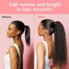 Black Ponytail Extension, Behufun Curly Ponytail Extension for Black Women, Lightweight Fluffy Fake Pony Tails Hair Extensions with Hair Tie, 20" 12 Strands Long Wrap Around Soft Synthetic Hairpiece