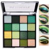 Green Eyeshadow Palette,16 Colors Shimmer Matte Eye Shadow Palette Highly Pigmented Long Wear Waterproof Eyeshadow Makeup Palette Professional Colorful Glitter Eye Shadow Powder Palet Eye Makeup