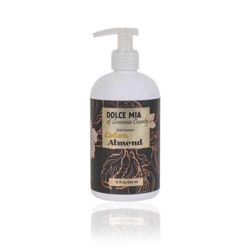 Dolce Mia | Shea Butter Lotion | Sweet Almond | Organic Botanicals | Hypoalergenic | Vegan and Cruelty Free | 12 oz