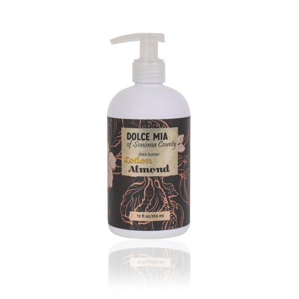 Dolce Mia | Shea Butter Lotion | Sweet Almond | Organic Botanicals | Hypoalergenic | Vegan and Cruelty Free | 12 oz