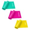 Coolrunner 7FT. Long Latex Free Elastic Flat Exercise Band Set of 3 with Carry Bag, Wide Fitness Resistance Bands for Pilates, Gym, Physical Therapy, Yoga, Carry Bag, Green & Yellow & Rose Red