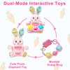 Holaxander Baby Rabbit Musical Stuffed Animals Toy,Infant Bilingual Early Learning Education Toy with Light-Up Music & Crinkle,Tummy Time Toys for 0-3-6-12+ Months Boy Girl, Pink