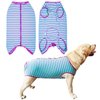 Dog’s Recovery Suit Post Surgery Shirt for Female Male Dog, E-Collar Alternative Wound Protective Clothes (Purple stripe-2xl)