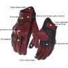 Harssidanzar Motorcycle Gloves for Men,Leather Touch Screen Riding Driving Gloves GM028US,Oxblood/Black,Size, L