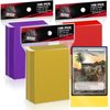 Trading Card Sleeves,Top Loaders Card Protection for Baseball Cards, Matte Card Sleeves Fit for Yugioh,Football,Magic,Sports Cards (Red＆Yellow＆Purple, 61 * 99mm)