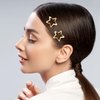 HINZIC 8PCS 1inch Gold Star Hair Clips 30mm Metal Snap Barrettes Non Slip Cute Wedding Prom Halloween Christmas Hair Accessories for Women