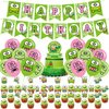 The Frog of Keroppi Birthday Party Decorations, Cartoon Big-Eyed Frog Theme Birthday Supplies set with Happy Birthday Banner,Cake Toppers,Balloons for Cartoon Party Supplies Decor