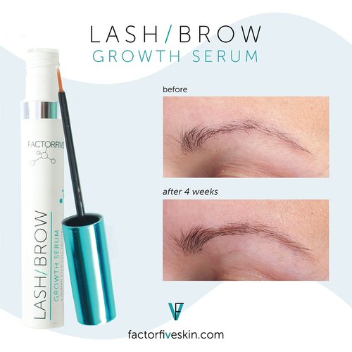 FACTORFIVE Skincare Lash and Brow Growth Serum with with Human Derived Apidose Stem Cell Growth Factors, 3mL