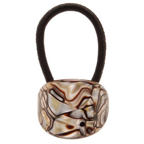 France Luxe Oval Ponytail Holder - Classic - Onyx