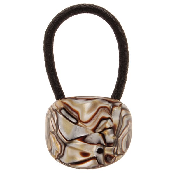 France Luxe Oval Ponytail Holder - Classic - Onyx