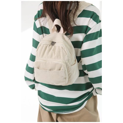 GGOOB Small Backpack Purse for Women Cute Mini Backpack Purse Aesthetic Backpack Tiny Corduroy Backpack Mini Bookbag Purse