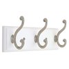 LIBERTY 129854 Wall Mounted Coat Rack with 3 Decorative Hooks, 10-Inch, Satin Nickel and White