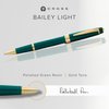 Cross Bailey Light Refillable Rollerball Pen Presented in a Everyday Gift Box - Medium Point, Black Ink, Polished Green