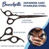Bucchelli 6.5 Inch Left Handed Shears for Hair Cutting - Japanese 440A Inch Barber Scissors - Micro Bevel Edge with Adjustable Tension Knob - Hair Shears Black (Black Left 6.5")
