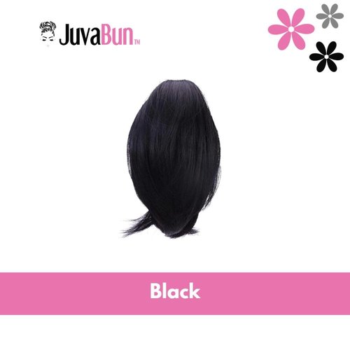 JUVABUN 7" Straight Claw Clip In Ponytail Hair Extensions - Black| Ponytail Extension Human Hair | Hair Extensions for Women & Men | Washable, Realistic And Synthetic | Black