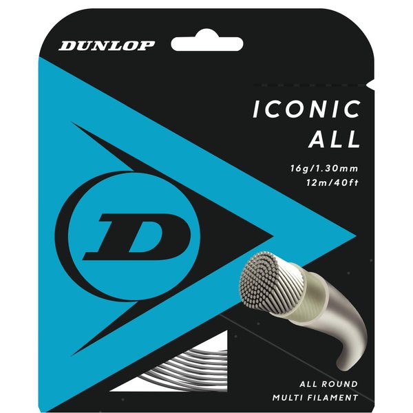 Dunlop Sports Iconic All Tennis String, 16G, Natural, 40' Set