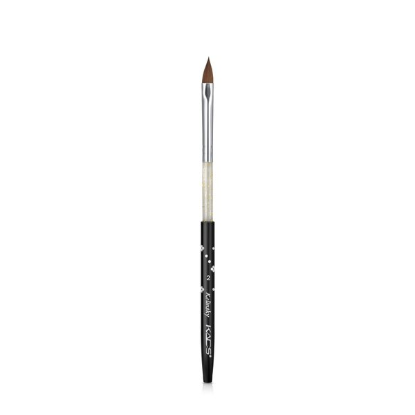 Rolabling Size 2# Black 100% Kolinsky Sable Acrylic Nail Art Brushes UV Gel Nail Painting Pen Brushes (Size 2)