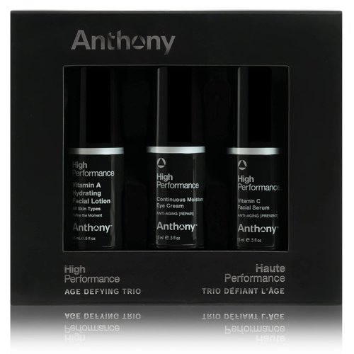 Anthony High Performance Trio Kit. Includes Eye Cream (0.5 Fl Oz), Vitamin C Facial Serum (0.5 Fl Oz), and Vitamin A Hydrating Facial Lotion (0.5 Fl Oz). Anti-Aging Powerful Trio for All Skin Types