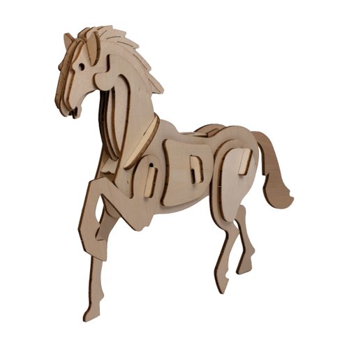 Eco 3D Wooden Puzzle Horse from Deluxebase. Animal Themed DIY 3D Puzzle Craft Kit. Sustainable Wood Safari Animal Toys. Perfect Model Building Kits for Educational Toys and Kids Party Favors